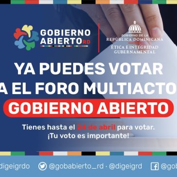 Invitan a participar en votación para el Foro Multiactor de Gobierno Abierto en RD