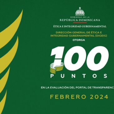 Inespre obtiene 100 puntos en evaluación realizada en el mes de febrero por la Dirección de Ética e Integridad Gubernamental