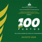 Inespre obtiene 100 puntos en evaluación realizada por la Dirección de Ética e Integridad Gubernamental en el mes de agosto del 2024